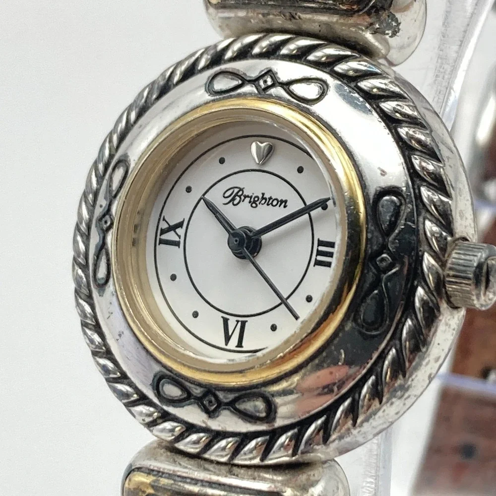 Brighton Cody Women's Watch 24mm Silver Gold Tone Reversible New Battery 7.5